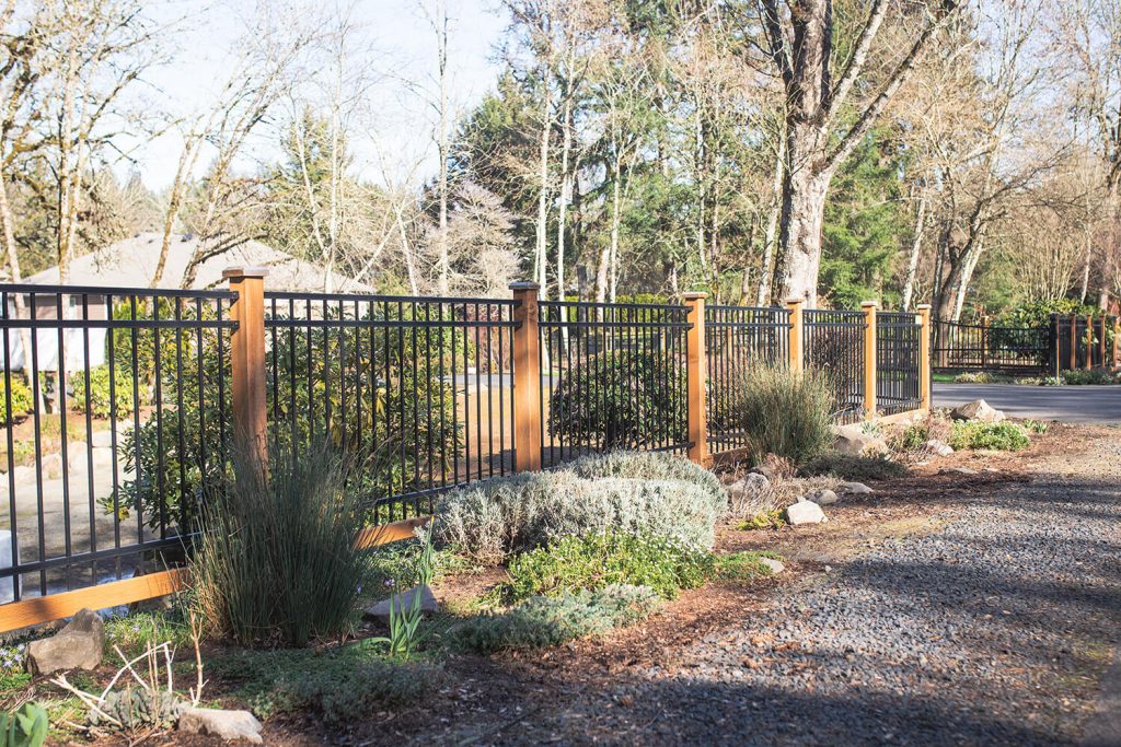 An ornamental iron fence installation by F&W  steel fence contractors