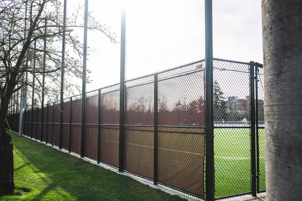 A commercial fence installation by F&W  fence company